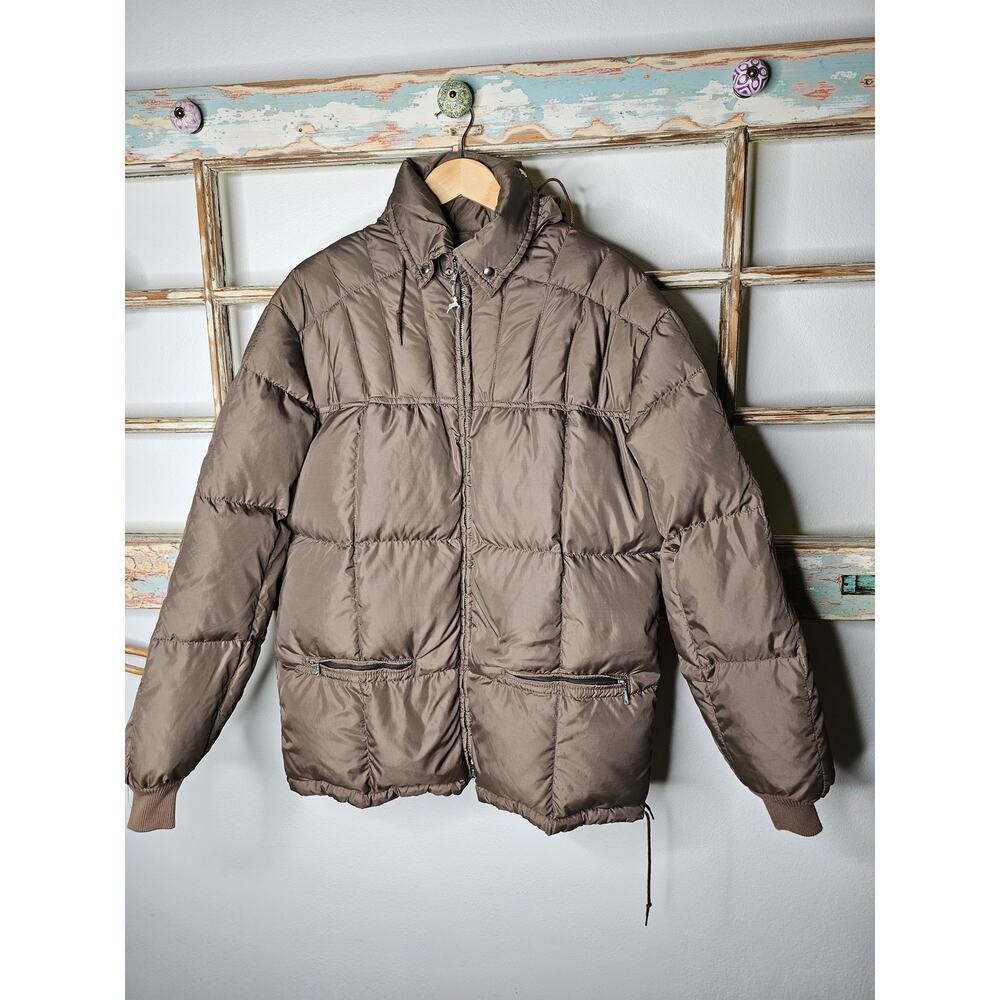 Vintage Hirsch Weis Taupe Ladies Puffer Jacket Size Large